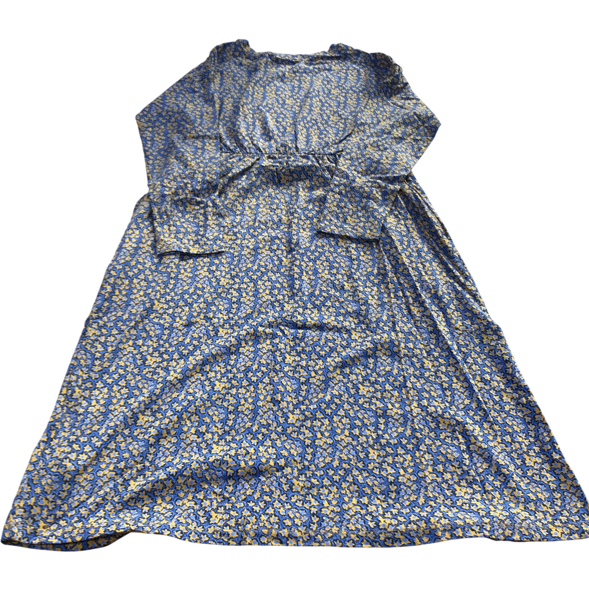 Blue Floral Print Long Sleeve Dress UK Size 8 Women's Casual Fashion