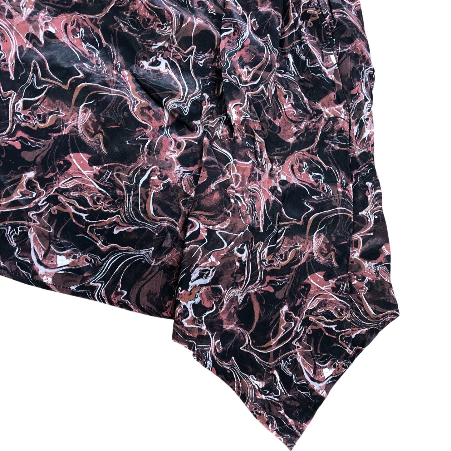 Branded Marble Print Asymmetric Mini Dress - Size 10