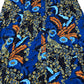 Long Sleeve Shirt Dress UK6 Women's Floral Patterns Viscose Blue Orange