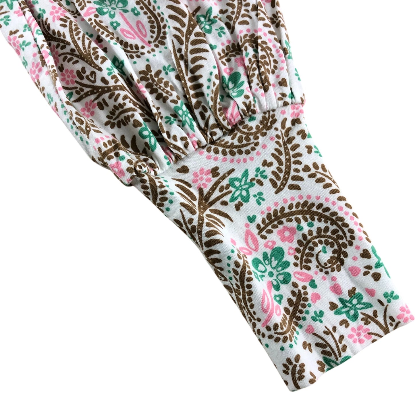 Pink/Green Paisley Long Sleeve Top - Size 12
