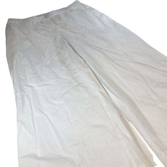 Tommy Hilfiger Wide Leg Trousers Women's White Cotton Elasticated Waist UK20