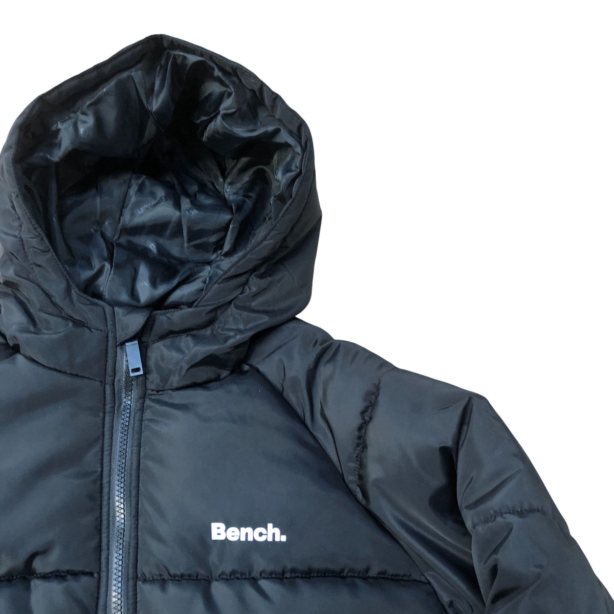 Bench Longline Black Hooded Puffer Jacket 15-16 Years