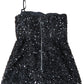 Jarlo Clement Sequined Strapless Dress Women's Black Evening Gown Size 8