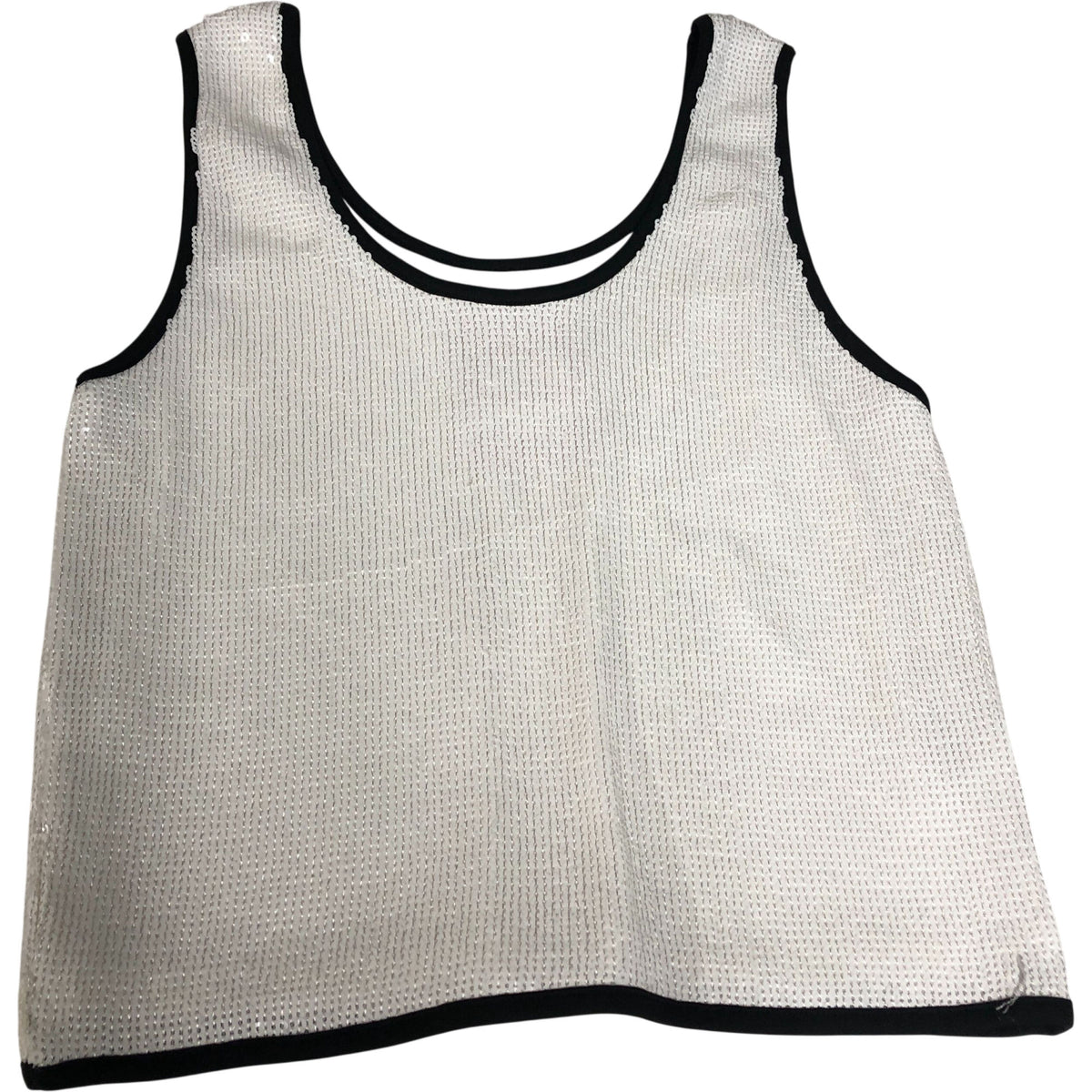 River Island  White Sequin Tank Top UK10 Women's Casual Sleeveless Fashion