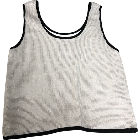 River Island  White Sequin Tank Top UK10 Women's Casual Sleeveless Fashion