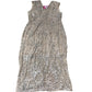 Sequin Evening Dress UK Size 18 Women's V Neck Beige Sequined Gown
