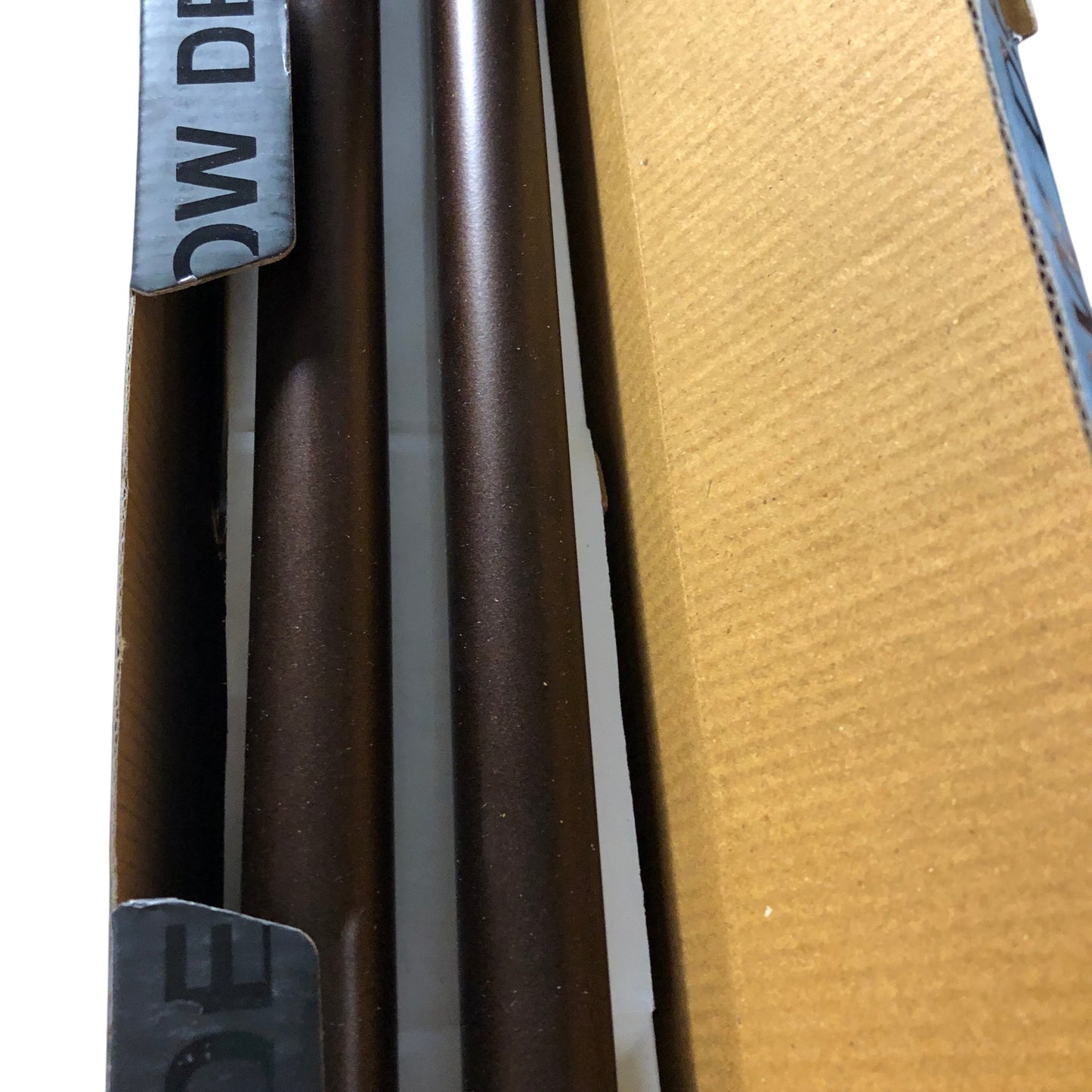 DECO WINDOW Extendable Drapery Rod 18-44 Inch Brown Oil Finish 1 Inch Diameter