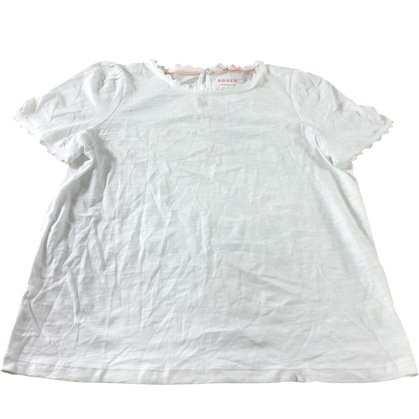 White Scalloped T-Shirt - Size 12