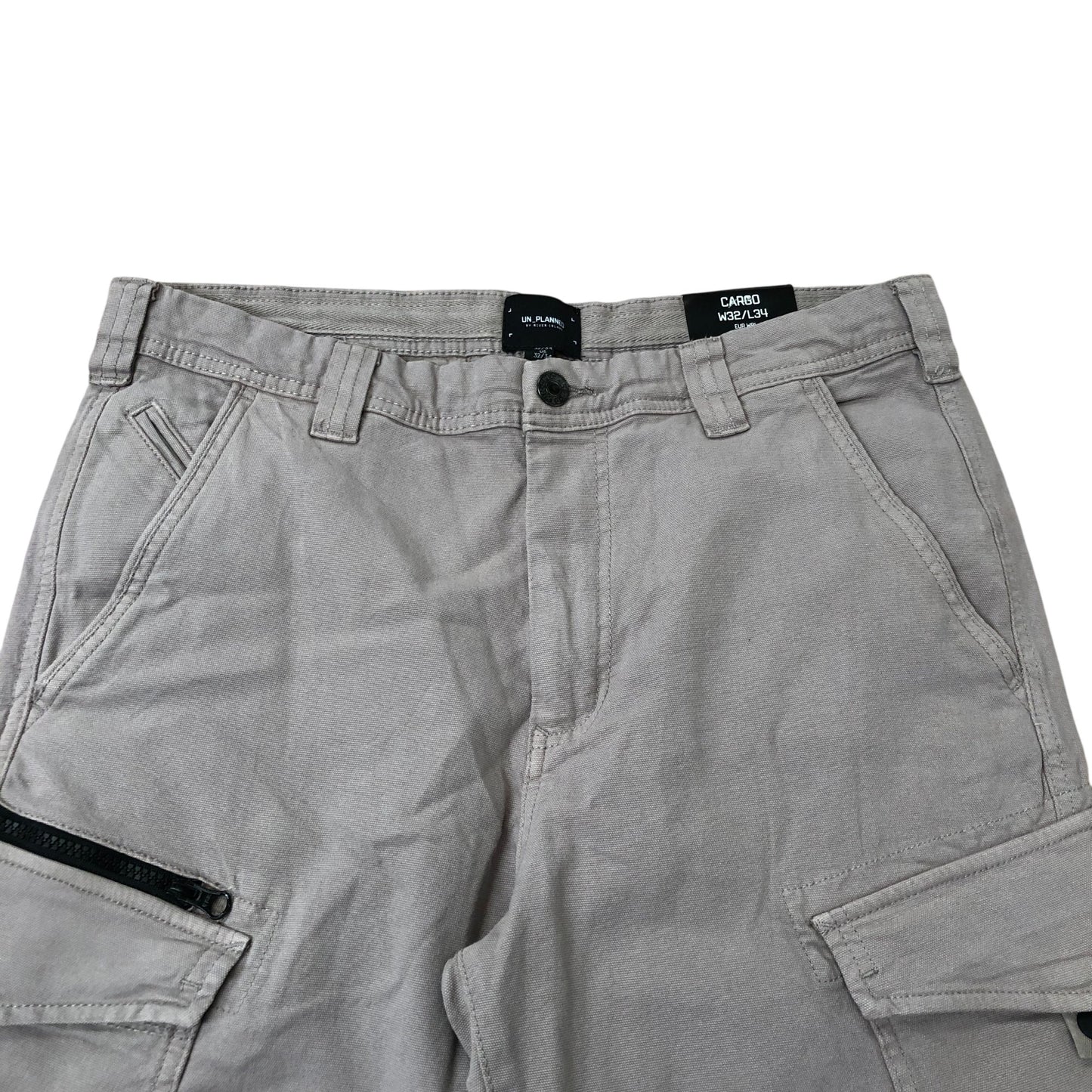 River Island Cargo Trousers W34 L32 Men's Grey Lightweight Utility Wear