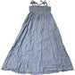 Blue Smocked Maxi Dress Sleeveless Summer Size 12