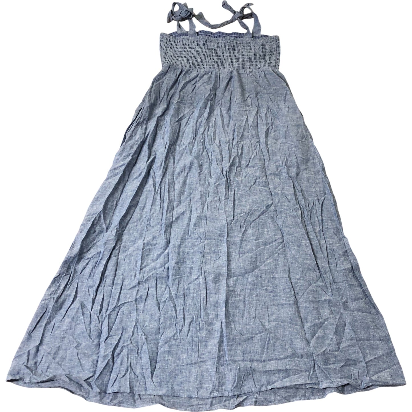 Blue Smocked Maxi Dress Sleeveless Summer Size 12