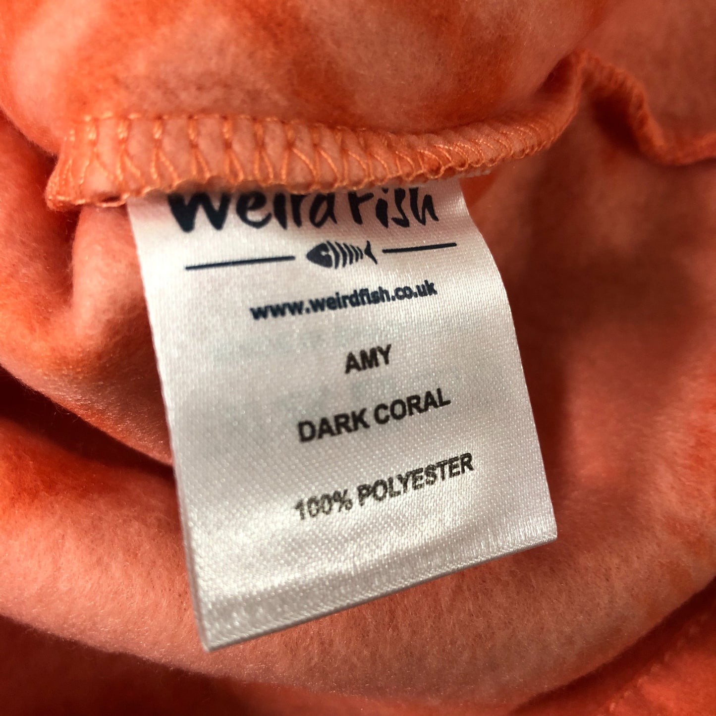 Weird Fish Amy Sweatshirt Size 10 Women's Dark Coral Patterned Fleece