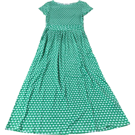 Boden Green Patterned Maxi Dress Women's Short Sleeve Casual UK4