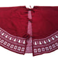 Red Christmas Tree Skirt with White Snowflake Pattern Decorative Decor 48"