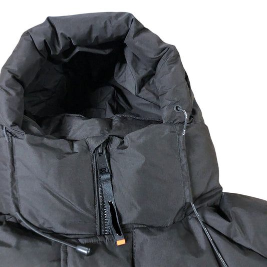 Branded Black Hooded Sports Puffer Jacket Size Large