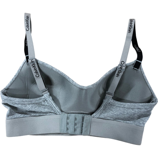 CALVIN KLEIN Sports Bra Small Grey Women's Comfortable Cotton Blend Design