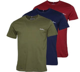 Ben Sherman T-Shirt Mens Pack of 3 Olive Navy Red Short Sleeve Cotton Tops XL