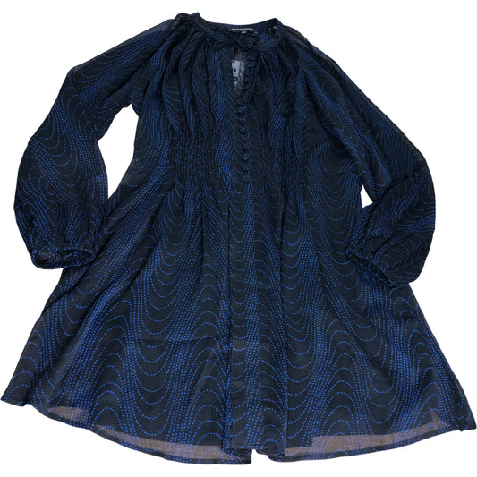 French Connection Blackout Blue Smock Dress UK12 Women's