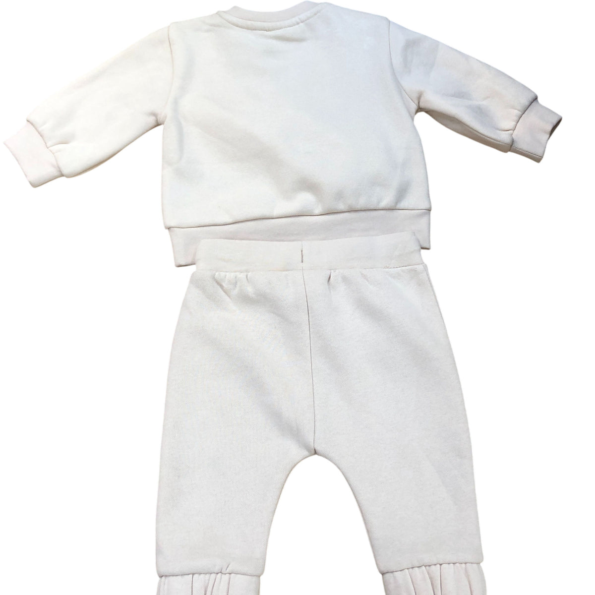 River Island Baby Outfit Set Sweater And Trousers With Bear Bag Cream 0-3 Months