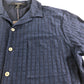 River Island Casual Shirt Men's Short Sleeve Navy Textured Cotton Blend Medium