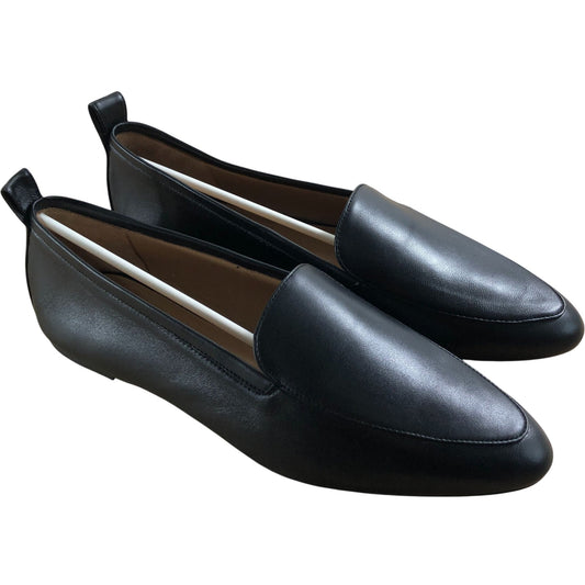 Flattered Casjsa Black Leather Women’s Flats Stylish Pointed Toe Slip On UK6.5