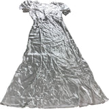 Branded Metallic Satin Maxi Dress - Size 10