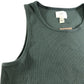 River Island Men's Tank Top Size S Green Cotton Elastane Ribbed Top