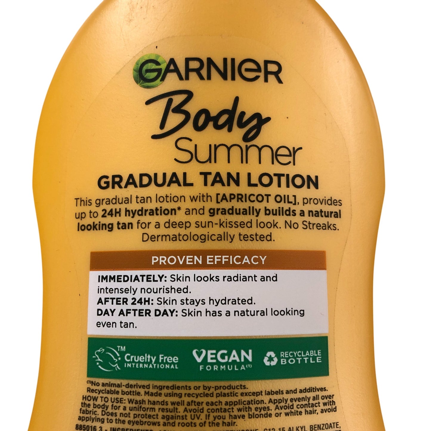Garnier Body Summer 24H Gradual Tan Lotion 400ml With Apricot Oil Deep Hydration