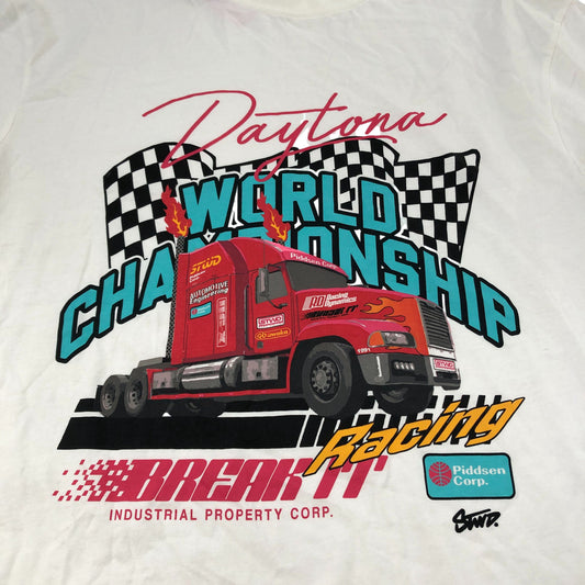 Daytona World Championship T-Shirt Men's Cotton Red Truck Graphic Size M