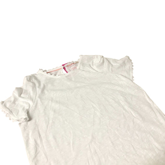 Girl's White Frill Short Sleeve Top Cotton Casual Wear UK12