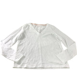 White Long Sleeve V Neck Top - Size 10