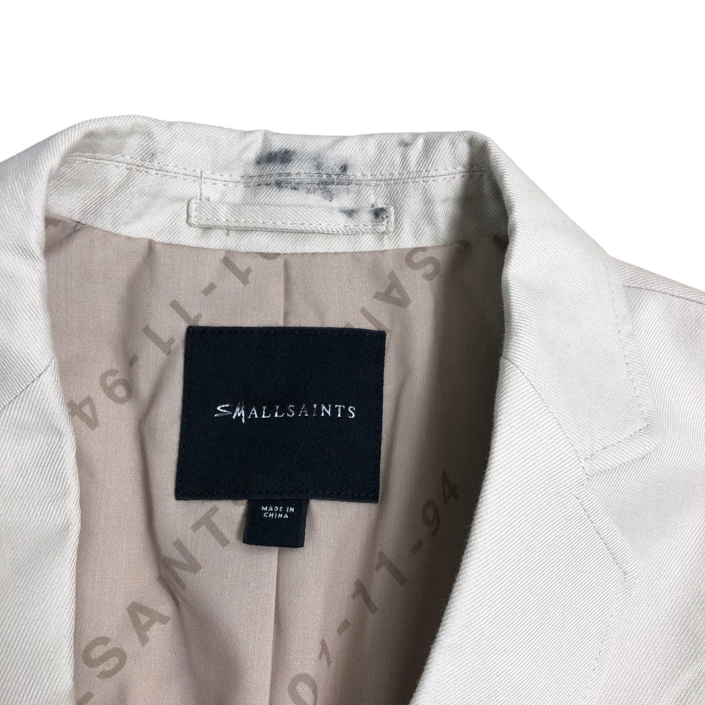 AllSaints Boys White Blazer Size 12-13 Years Cotton Linen Blend Smart Casual