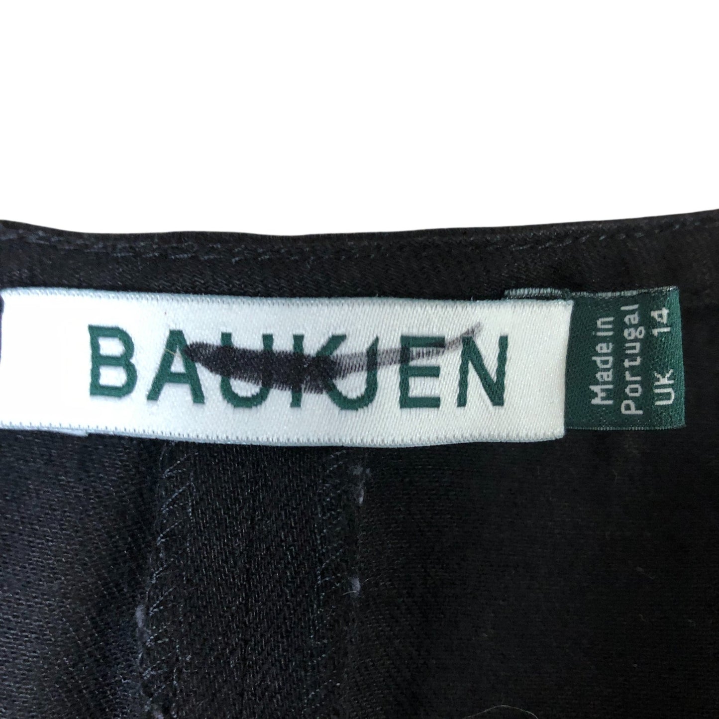 Baukjen UK14 Women's Black Organic Cotton Sleeveless Dress With Pockets