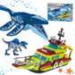 kiothdre Ocean Explorer 3in1 Building Set Boat & Mosasaurus Spinosaurus Dinosaur