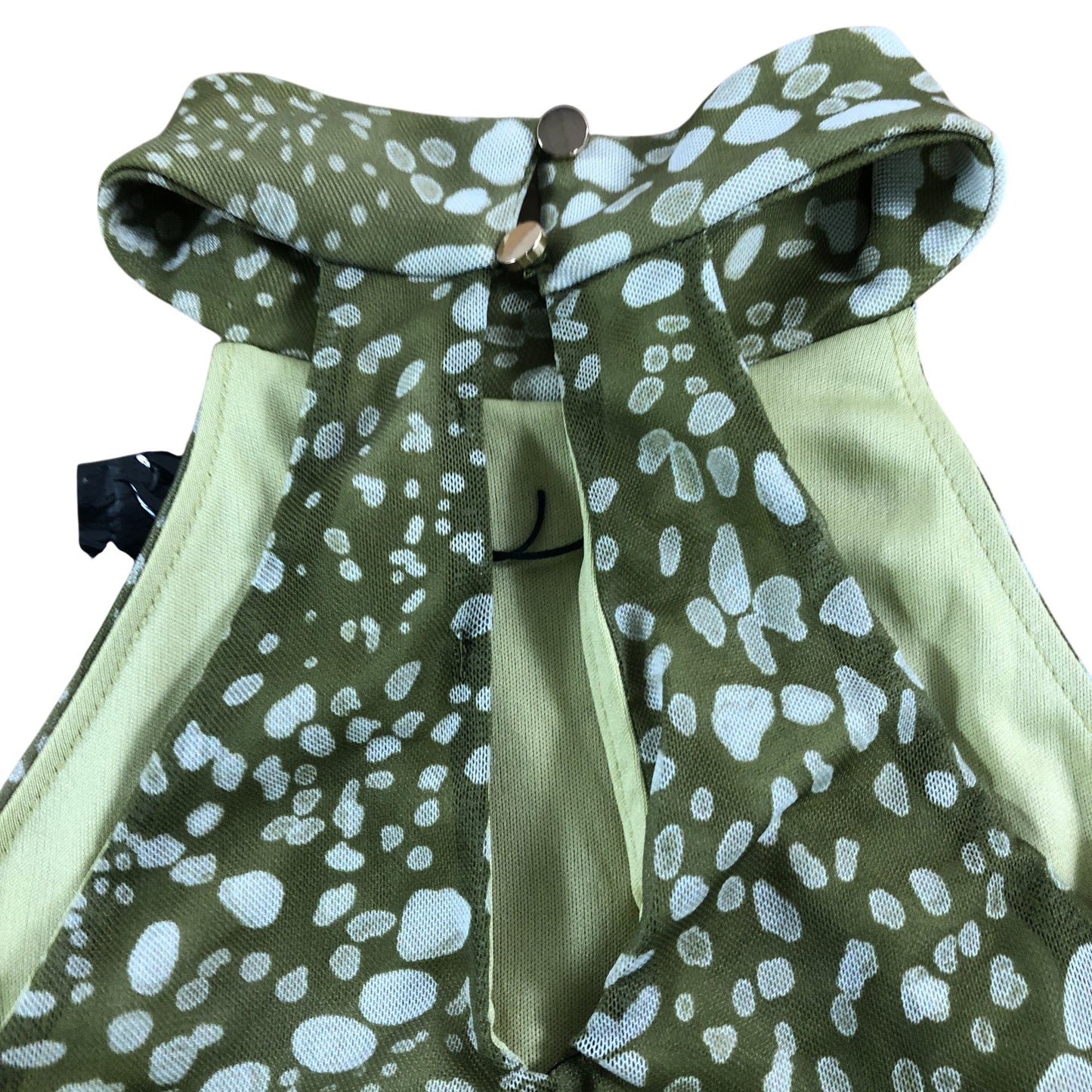 River Island Green Spot Mesh Ruched Top - Size 8