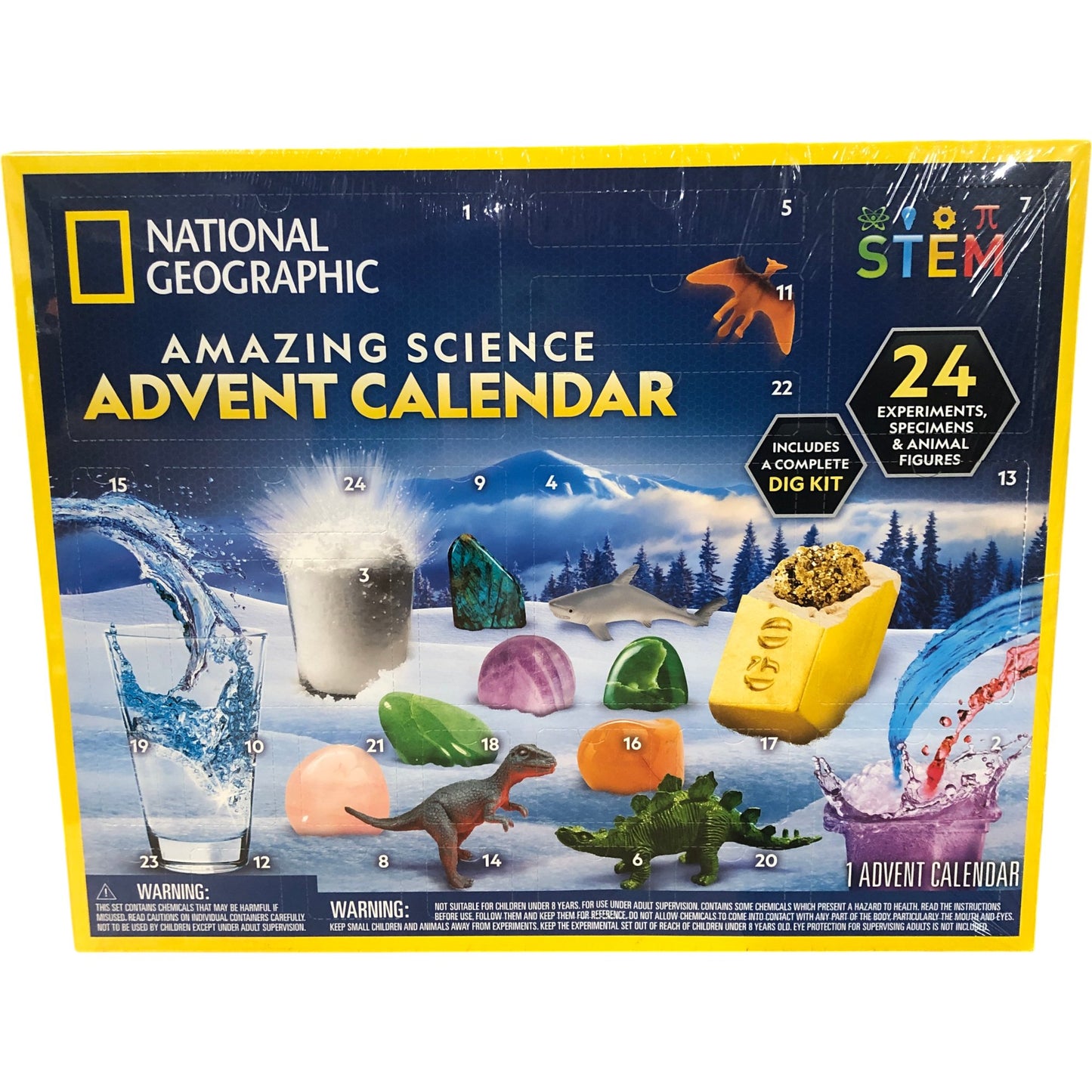 NATIONAL GEOGRAPHIC Amazing Science Advent Calendar 24 Experiments STEM Kit