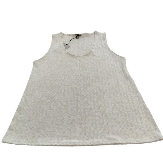 River Island Women's Ribbed Tank Top Size UK L Cream Summer Casual Wear