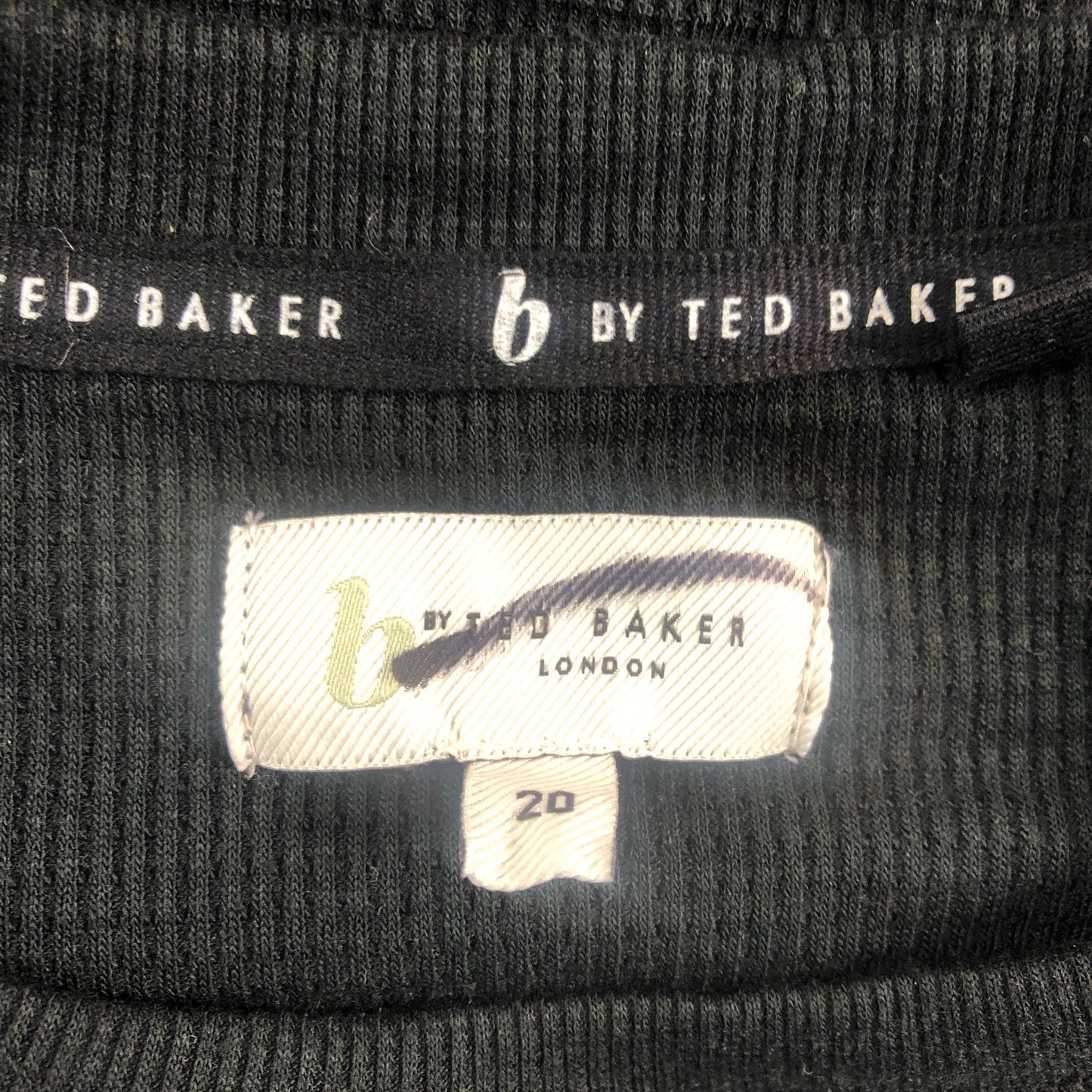 B By Ted Baker Women's UK20 Black Waffle Knit Sweater With Statement Design