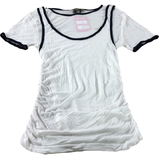 River Island 2 in 1 T-Shirt UK M Women's White Short Tank Top - Size M