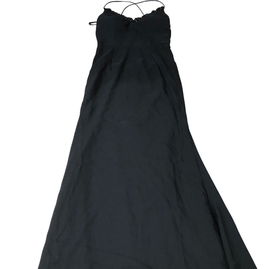 Jarlo Joleen Black Maxi Dress Women's Elegant V Neck Lacy Slip Style US10-UK14