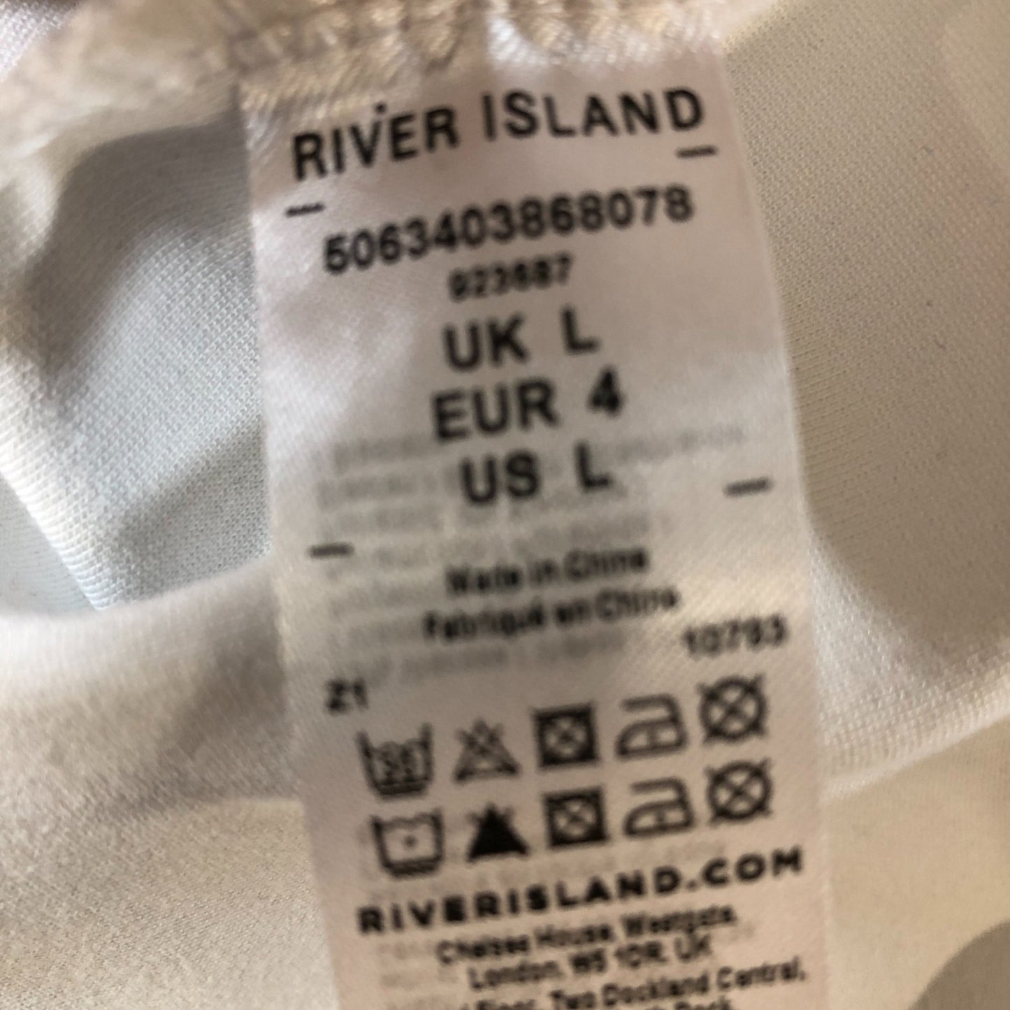 River Island Women's Crop Top UK L White Sleeveless Casual Blouse