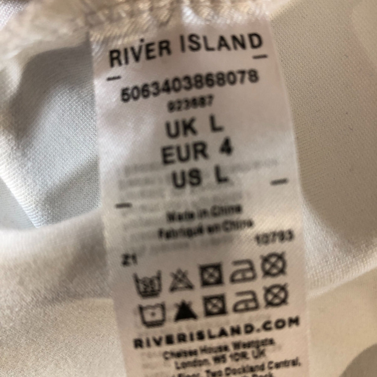 River Island Women's Crop Top UK L White Sleeveless Casual Blouse