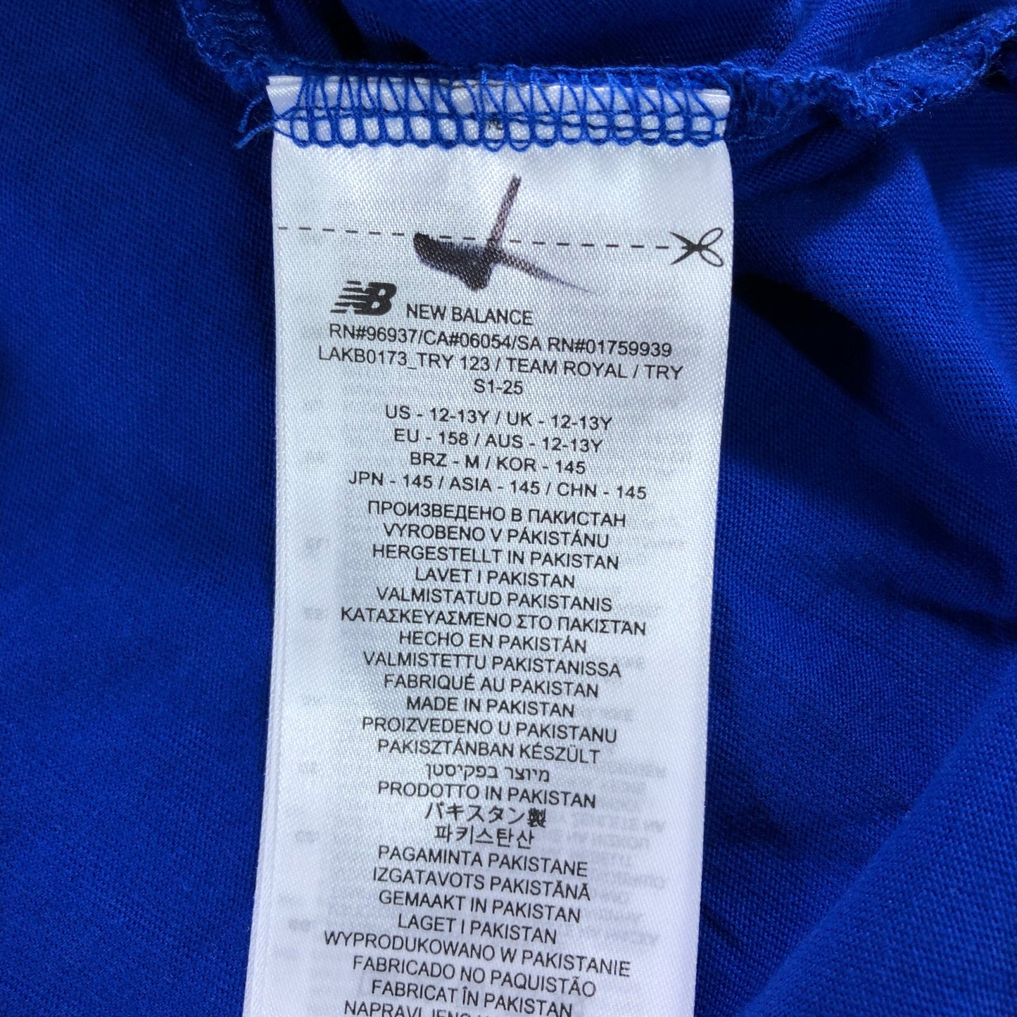 New Balance Team Royal T-Shirt 12-13 Years Boys Athletic Clothes Cotton