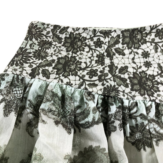 River Island Green Printed Mini Rara Skirt - Size 14