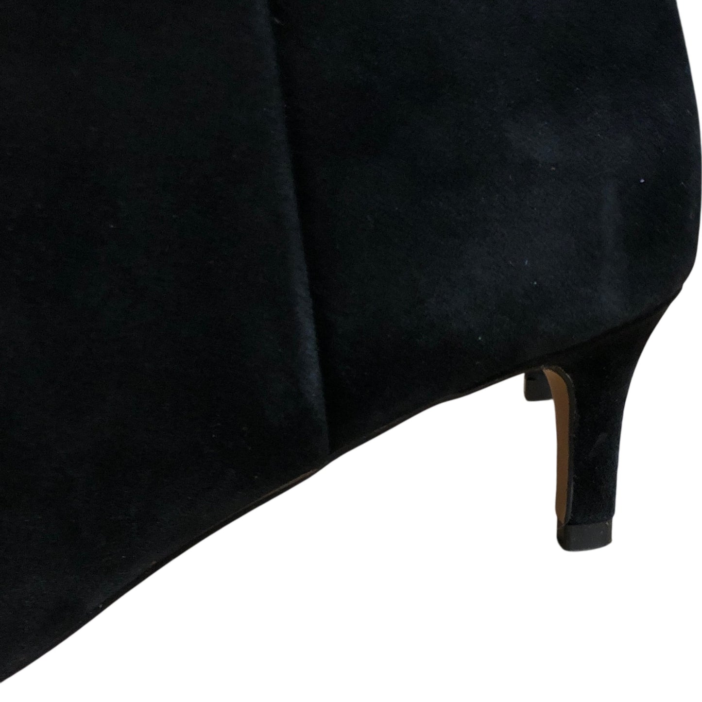 Branded Black Suede Low Heel High Leg Pointed Boots Size UK 7 Women