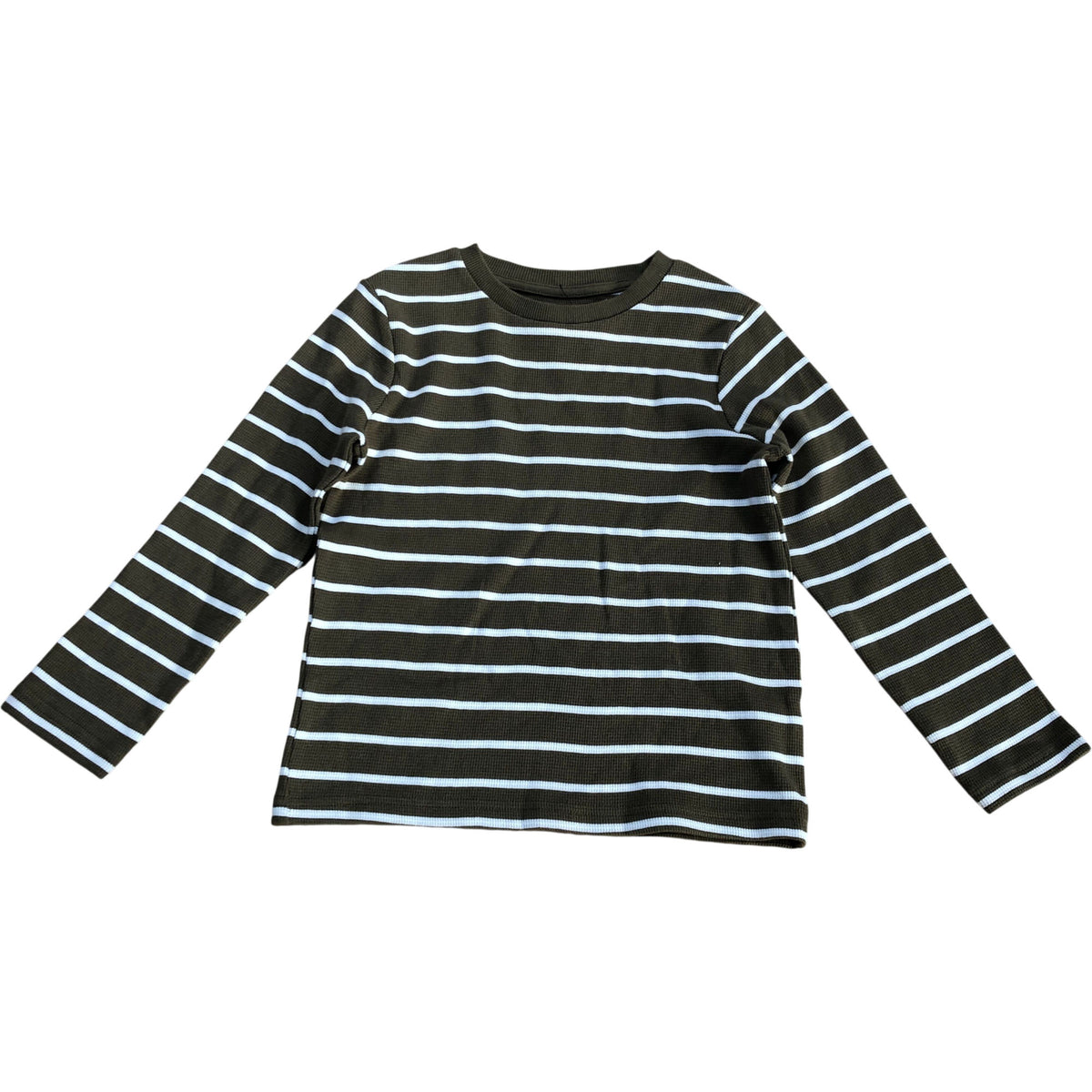 Kids Long Sleeve Khaki & White Striped Top 5-6 Years