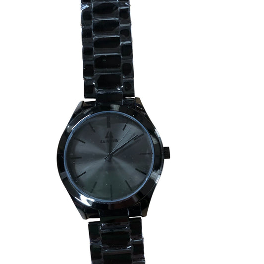 Lenqin Quartz 5ATM Black Wristwatch Stainless Steel Band New with Tags