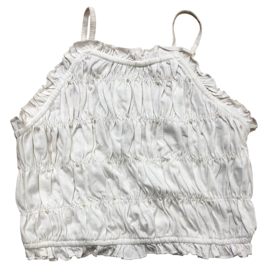 River Island Girls White Ruffled Crop Top 7-8 Years Sleeveless Summer Style
