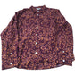 Floral Casual Shirt Men's Long Sleeve Burgundy Size M