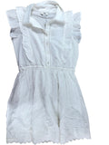 River Island White Dress 11yrs Girls Frill Collar Cotton Floral Embroidery